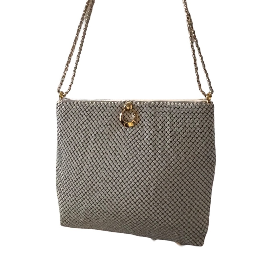 Whiting & Davis Elegant white Mesh Vintage Shoulder Bag or satchel